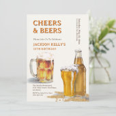 Cheers & Biere jedes Brauereithema Geburtstag Einladung (Stehend Vorderseite)