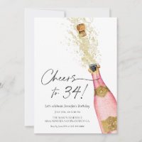 Cheers Birthday Pink und Gold Foto