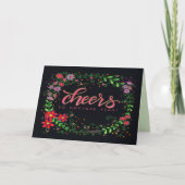 Cheers Birthday Wreath Hübsch Floral Happy Karte (Vorderseite)