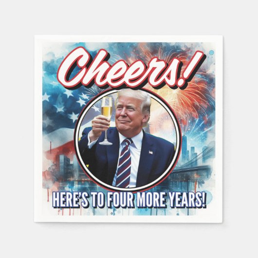 Cheer's bis 4 weitere Jahre Einweihung Party Napki Serviette (Vorderseite)