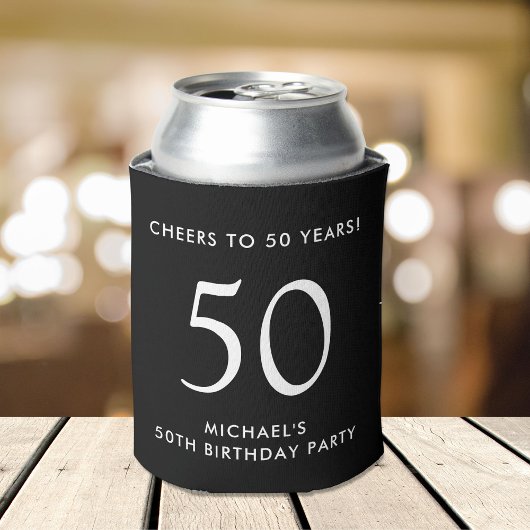 Cheers Black 50. Geburtstagsparty Dosenkühler