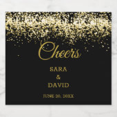 Cheers Black and Gold Luxury Sparkling Wine Label Schaumweinetikett (Einzelnes Label)