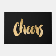 Cheers Black and Gold Weihnachts-Doormat