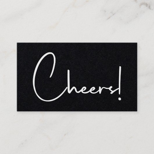 Cheers Black Modern Wedding Drink Token Ticket (Vorderseite)