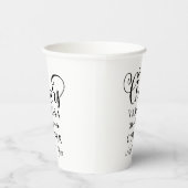 Cheers Black Script Boho Wedding Monogram Pappbecher (Rechts)