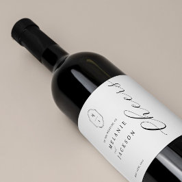 Cheers Black & White Personalisiert Monogram Wappe Weinetikett