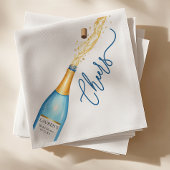 Cheers Blue Champagne Pop Brautparty Napkins Serviette