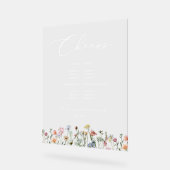 Cheers Boho Colorful Wild Blume Wedding Bar Menu Acrylschild (Winkel)