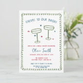 Cheers Brautparty handschriftlich Einladung (Stehend Vorderseite)