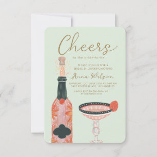 Cheers Bridal Brunch Campagner Blush Einladung