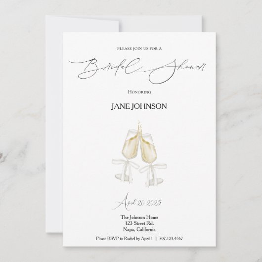 Cheers Bridal Dusche Einladung (Vorderseite)