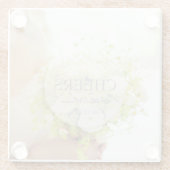 Cheers Bride Blume Bouquet bearbeitbare Hochzeit Glasuntersetzer (Rückseite)