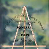 Cheers Bride Groom nur verheiratete schwarze Namen Acrylschild (Neutral)