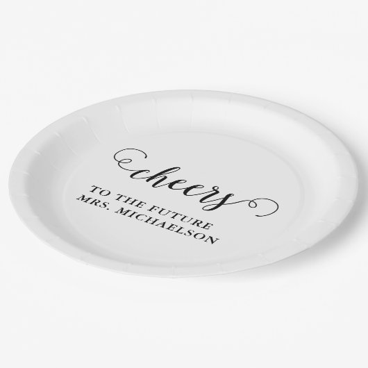 Cheers Brito be Wedding Event Pappteller (Schrägansicht)