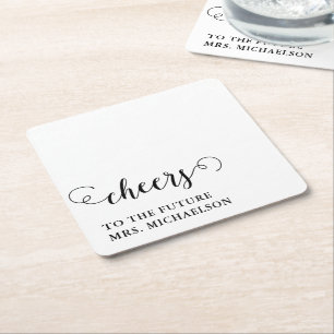 Cheers Brito be Wedding Event Rechteckiger Pappuntersetzer