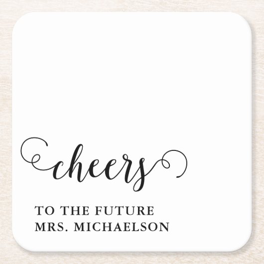 Cheers Brito be Wedding Event Rechteckiger Pappuntersetzer (Vorderseite)