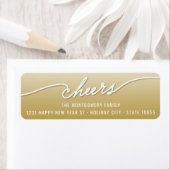 Cheers Calligraphy Gold Ombre Holiday Address (Insitu)