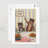 Cheers Cat, Louis Wain Postkarte (Vorne/Hinten)