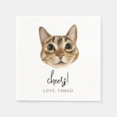 Cheers Cat Wedding Napkin Moderne maßgeschneidert Serviette (Vorderseite)