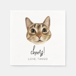 Cheers Cat Wedding Napkin Moderne maßgeschneidert Serviette