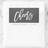 Cheers Chalkboard Mini Wine Mini Champagne Label Rechteckiger Aufkleber (Tasche)