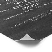 Cheers Chalkboard Wedding Bar Sign Poster (Ecke)