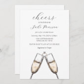 Cheers Champagne Elegantes klassisches Brautparty Einladung (Vorne/Hinten)