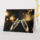 Cheers Champagne Glasses Karte (Gelbe Blume)