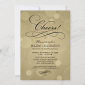 Cheers Champagne Gold Corporate Holiday Party Einladung (Vorderseite)