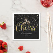 Cheers Champagne Toast Gold Confetti Serviette (Beispiel)