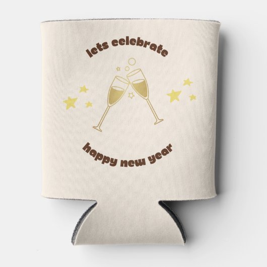 Cheers Champagner Gläser Neue Jahre Nachricht Dosenkühler (Vorderseite)