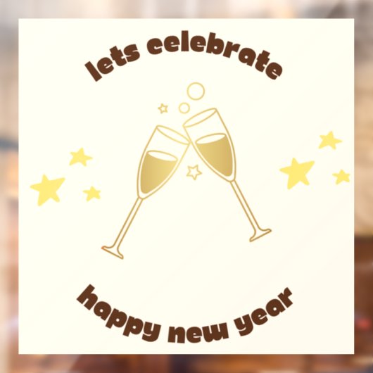 Cheers Champagner Gläser Neue Jahre Nachricht Fensteraufkleber (Blatt 2)