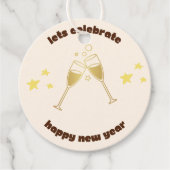 Cheers Champagner Gläser Neue Jahre Nachricht Geschenkanhänger (Vorderseite)