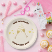 Cheers Champagner Gläser Neue Jahre Nachricht Pappteller (Party)