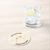 Cheers Champagner Gläser Neue Jahre Nachricht Runder Pappuntersetzer (Vor Ort)