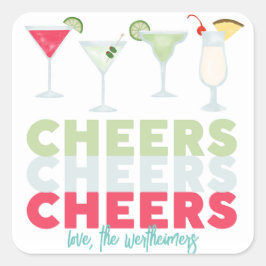 Cheers Cheers Cocktail Sticker