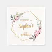 Cheers Cherry Blossom 21. Geburtstag Party Napkins Serviette (Vorderseite)