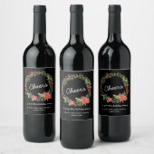 Cheers Christmas Greenery Wine Label Weinetikett (Flaschen)