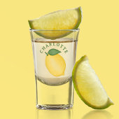 Cheers Citrus Lemon Yellow Summer Monogram Schnapsglas