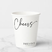 Cheers Classic Modern Minimal Minimalist Wedding Pappbecher (Vorderseite)