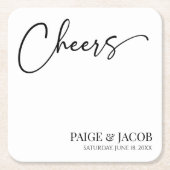 Cheers Classic Moderne Minimal Minimalistische Hoc Rechteckiger Pappuntersetzer (Vorderseite)