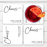 Cheers Classic Moderne Minimal Minimalistische Hoc Rechteckiger Pappuntersetzer<br><div class="desc">Das sind "Cheers" Classic Modern Minimal Minimalistische Einfache Hochzeitspapier Untersetzer!</div>