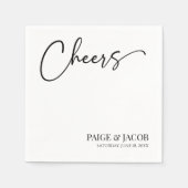 Cheers Classic Moderne Minimal Minimalistische Hoc Serviette (Vorderseite)