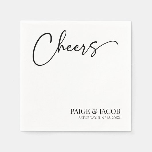 Cheers Classic Moderne Minimal Minimalistische Hoc Serviette (Vorderseite)