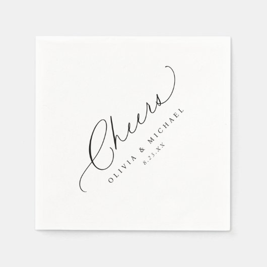 Cheers Cocktail Diagonal Wedding Bar Serviette (Vorderseite)