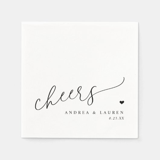 Cheers Cocktail Napkins Einfache Elegante Hochzeit Serviette (Vorderseite)