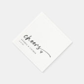 Cheers Cocktail Napkins Heart Handwriting Wedding Serviette (Ecke)