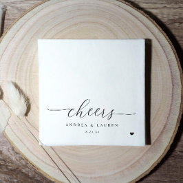 Cheers Cocktail Napkins Herz Moderne Hochzeit Serviette