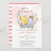 Cheers Coed Girl A Baby Braut Babydusche Einladung (Vorne/Hinten)