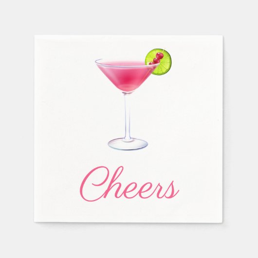 Cheers Cosmo Cocktail Serviette (Vorderseite)